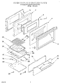 OVEN DOOR AND BROILER Diagram and Parts List for SF318PEWW1  Whirlpool Range