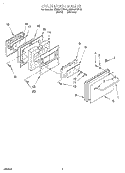 OVEN DOOR Diagram and Parts List for RS385PCBW1  Whirlpool Range