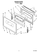 DOOR PARTS, OPTIONAL PARTS Diagram and Parts List for TME30100  Estate Range