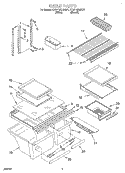 SHELF Diagram and Parts List for KTRP19KJBT01  KitchenAid Refrigerator