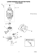 LOWER HOUSING AND MOTOR PARTS Diagram and Parts List for KCDB250G2  KitchenAid Food Waste Disposer