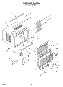 CABINET PARTS Diagram and Parts List for ACQ122XH1  Whirlpool Air Conditioner
