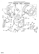 BULKHEAD Diagram and Parts List for LGR4634JZ0  Whirlpool Dryer