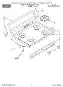 COOKTOP AND CONTROL PANEL, LITERATURE Diagram and Parts List for FGP320YW2  Roper Range
