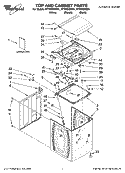 TOP AND CABINET PARTS Diagram and Parts List for WTW6600SW1  Whirlpool Washer