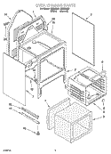 OVEN CHASSIS PARTS Diagram and Parts List for RGE33081  Roper Range