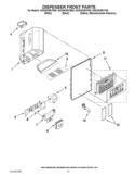DISPENSER FRONT PARTS Diagram and Parts List for GSS30C6EYF00  Whirlpool Refrigerator
