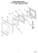 OVEN DOOR Diagram and Parts List for RBS245PDB13  Whirlpool Wall Oven