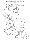 MOTOR AND ICE CONTAINER Diagram and Parts List for KSRS22FGSS14  KitchenAid Refrigerator