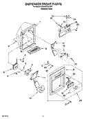 DISPENSER FRONT PARTS Diagram and Parts List for 6GD25DCXHS07  Whirlpool Refrigerator