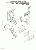 DISPENSER FRONT PARTS Diagram and Parts List for GS5SVAXVB00  Whirlpool Refrigerator