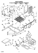 UNIT PARTS Diagram and Parts List for KSRF25FRBL01  KitchenAid Refrigerator