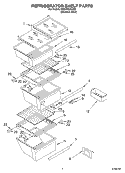 REFRIGERATOR SHELF Diagram and Parts List for GD5YHEXLS00  Whirlpool Refrigerator