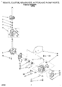BRAKE, CLUTCH, GEARCASE, MOTOR & PUMP Diagram and Parts List for LSR6132BW1  Whirlpool Washer