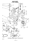 DRIVE Diagram and Parts List for CA1300XMW0  Whirlpool Washer
