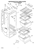 REFRIGERATOR LINER Diagram and Parts List for 8ED0WTKXKT01  Whirlpool Refrigerator