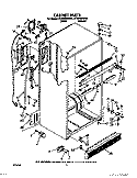 CABINET Diagram and Parts List for ET25DMXWN01  Whirlpool Refrigerator