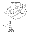 VENT AND LATCH Diagram and Parts List for KEBS207YWH0  KitchenAid Wall Oven