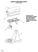 COLOR VARIATION PARTS Diagram and Parts List for KA15E1X-0  KitchenAid Mixer