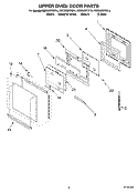 UPPER OVEN DOOR PARTS Diagram and Parts List for RBD305PDS14  Whirlpool Wall Oven