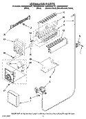 ICEMAKER PARTS Diagram and Parts List for MSD2669KEB01  Whirlpool Refrigerator