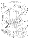 CABINET Diagram and Parts List for LGQ8858JQ2  Whirlpool Dryer