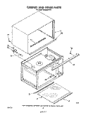 CABINET AND HINGE Diagram and Parts List for MW8600XS0  Whirlpool Microwave