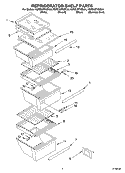 REFRIGERATOR SHELF PARTS Diagram and Parts List for KSRD25FKWH04  KitchenAid Refrigerator