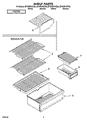 SHELF PARTS, OPTIONAL PARTS Diagram and Parts List for ET4WSKYKT04  Whirlpool Refrigerator