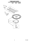 TURNTABLE PARTS Diagram and Parts List for MH2175XST1  Whirlpool Microwave