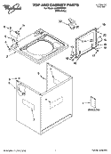 TOP AND CABINET PARTS Diagram and Parts List for LSQ9560PW1  Whirlpool Washer