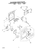 DISPENSER FRONT Diagram and Parts List for KSBS25FKBL01  KitchenAid Refrigerator