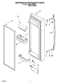 REFRIGERATOR DOOR PARTS Diagram and Parts List for GS2SHKXNQ02  Whirlpool Refrigerator