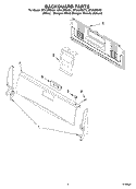 BACKGUARD PARTS Diagram and Parts List for SF310PEKN1  Whirlpool Range