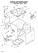 CABINET & FRAME Diagram and Parts List for GVW9959KT1  Whirlpool Washer