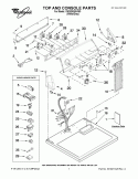 TOP AND CONSOLE PARTS Diagram and Parts List for YWGD5300VW0  Whirlpool Dryer