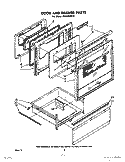 DOOR AND DRAWER Diagram and Parts List for RE963PXPT0  Whirlpool Range