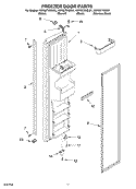 FREEZER DOOR Diagram and Parts List for KSRS27IKBL01  KitchenAid Refrigerator