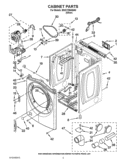CABINET PARTS Diagram and Parts List for BSG17B6ANA0  Whirlpool Dryer