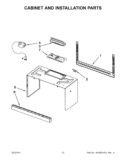CABINET AND INSTALLATION PARTS Diagram and Parts List for GMH3204XVQ3  Whirlpool Microwave