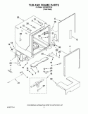 TUB AND FRAME PARTS Diagram and Parts List for KUDS40FVPA0  KitchenAid Dishwasher