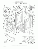 CABINET PARTS Diagram and Parts List for YWED9250WL0  Whirlpool Dryer