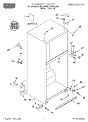 CABINET, LITERATURE Diagram and Parts List for RT18DKXJW00  Roper Refrigerator