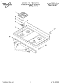 COOKTOP Diagram and Parts List for SF375PEEW0  Whirlpool Range