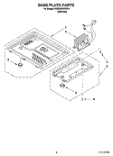 BASE PLATE PARTS Diagram and Parts List for KCMS2055SSS0  KitchenAid Microwave