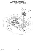 BASE PLATE PARTS Diagram and Parts List for GM8155XJB1  Whirlpool Microwave