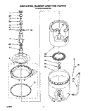 AGITATOR, BASKET AND TUB Diagram and Parts List for LA5588XYW0  Whirlpool Washer