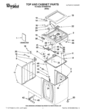 TOP AND CABINET PARTS Diagram and Parts List for WTW8600YW1  Whirlpool Washer