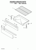 DRAWER & BROILER PARTS, OPTIONAL PARTS Diagram and Parts List for WFG381LVQ0  Whirlpool Range