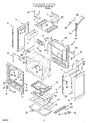 CHASSIS Diagram and Parts List for SF357BEHW5  Whirlpool Range